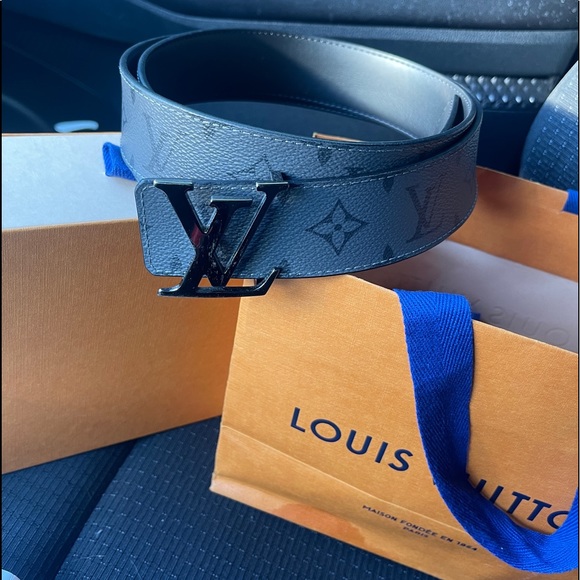 LV MENS BLACK/GREY SIZE 40 BELT - Picture 2 of 4